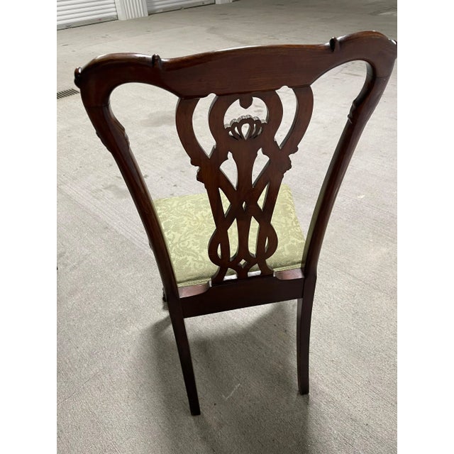 Chippendale Style Carved Mahogany Dining Chairs, Circa 1900 - Set of 8 For Sale In Savannah - Image 6 of 7