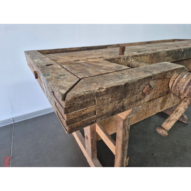 Antique Carpenter's Workbench, 1920s For Sale - Image 6 of 18
