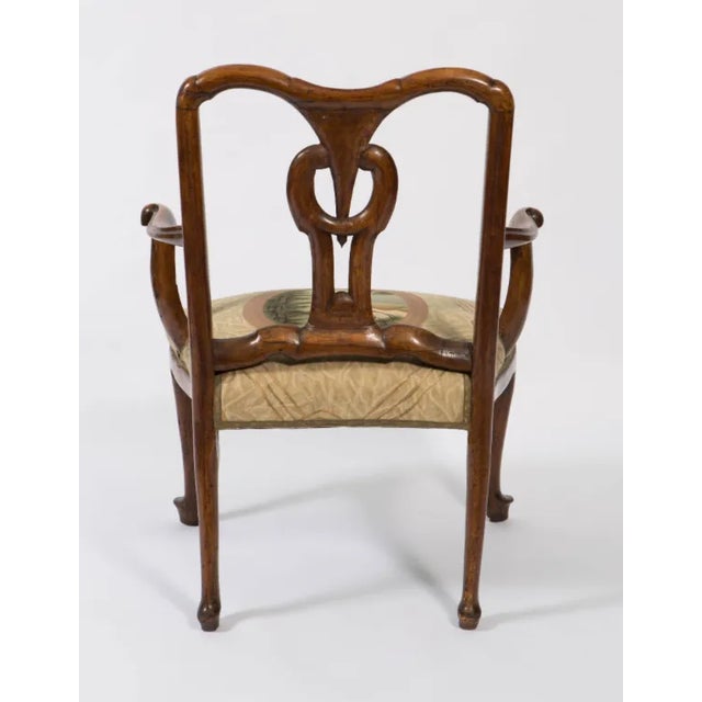 18th Century Walnut Italian Open Back Armchair For Sale - Image 10 of 13