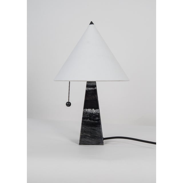 Andorra Modernist G9 Table Lamp in Hand-Blown Glass and Black Marble by ZAVADSKI, 2020 For Sale - Image 4 of 4