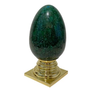 Green Porcelain Egg Brass Stand
