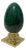Green Porcelain Egg on Brass Stand For Sale