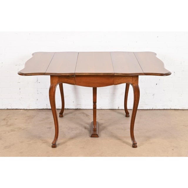 John Widdicomb French Provincial Solid Cherry Wood Extension Dining Table, Newly Refinished For Sale In South Bend - Image 6 of 12