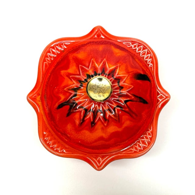 Vintage Red Ceramic Lidded Container Curation - Group of 3 For Sale - Image 14 of 17