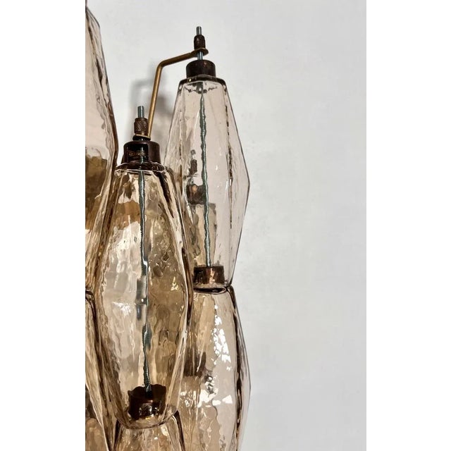 Pair of Murano Italian Poliedri Smoked Glass Wall Sconces For Sale In Los Angeles - Image 6 of 11