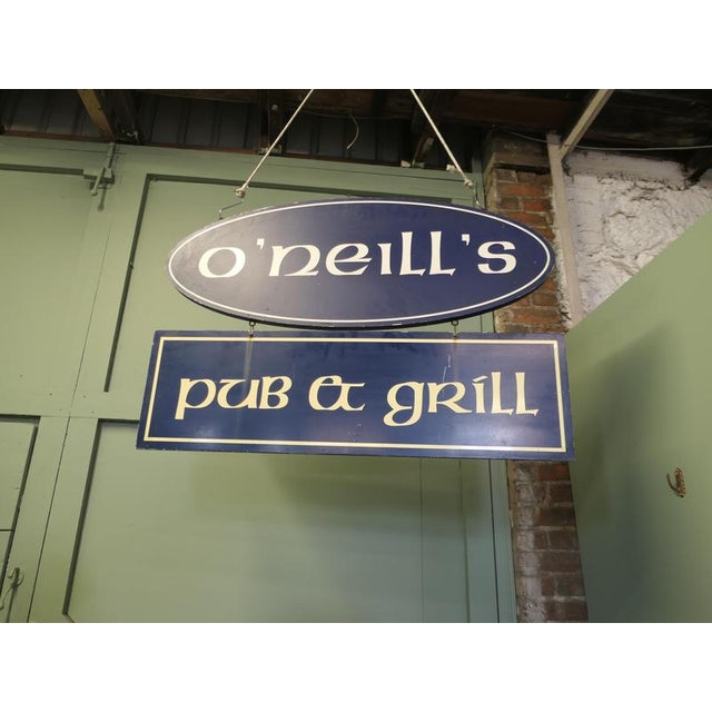 Wood Irish Double-Sided Hanging Oneil's Oneil's Pub & Grill Sign, 1970s For Sale - Image 7 of 8