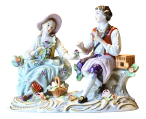 Porcelain Groups from Sitzendorfs Porzellanmanufaktur, 1890s, Set of 2