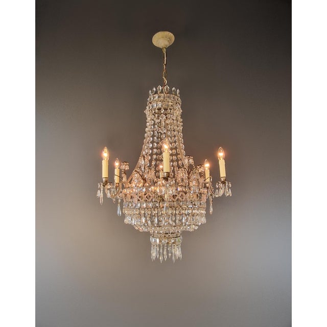 Antique Rococo Crystal Chandelier For Sale - Image 16 of 16