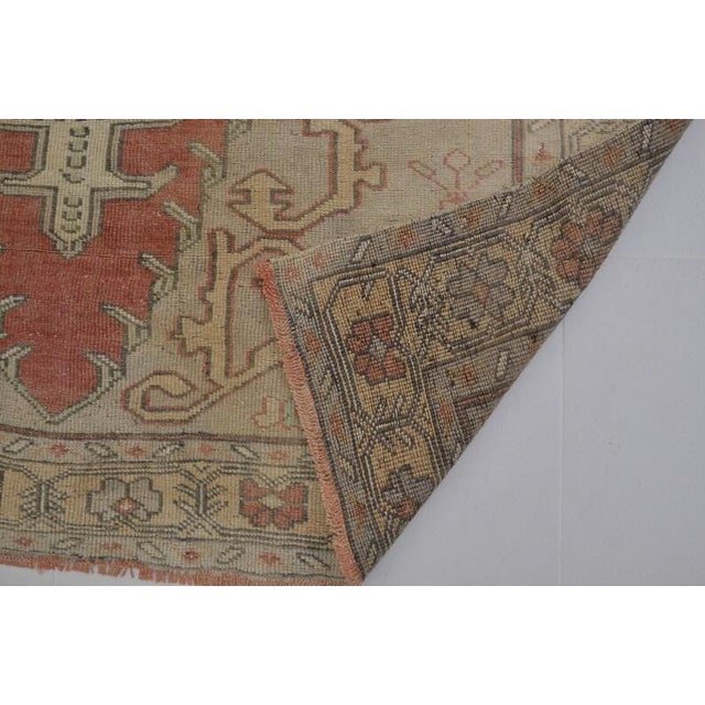 1950s Authentic Handwoven Oushak Rug For Sale - Image 10 of 10