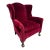 Deep Red Maroon Mohair Armchair Claw Feet For Sale