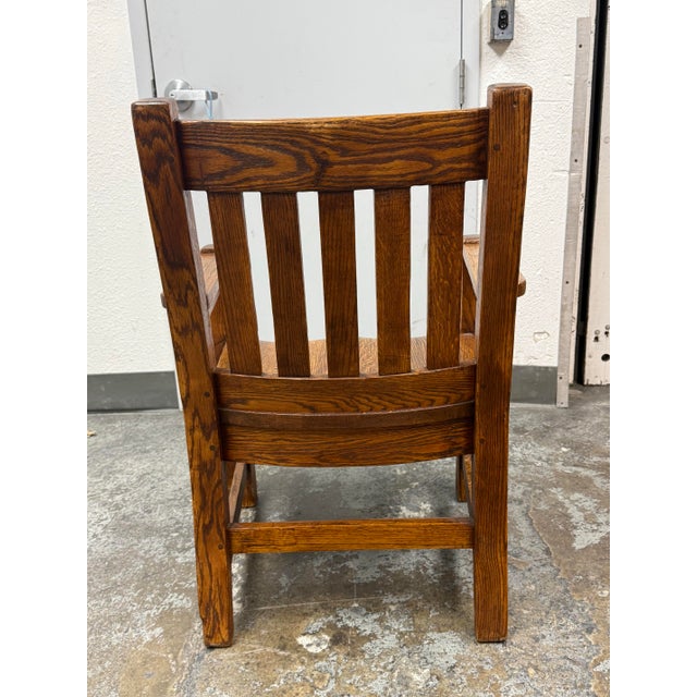 Late 20th Century Mission Oak Armchair, Vintage For Sale - Image 5 of 12