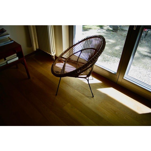 Wood Sun Lounger in Rattan from Abraham and Dirk Jan Roi, France, 1950s For Sale - Image 7 of 13