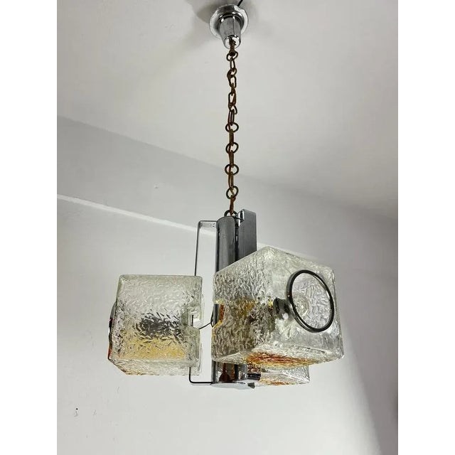 Gray Three-Light Murano Glass Chandelier by Toni Zuccheri for VeArt, 1970s For Sale - Image 8 of 13
