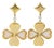 Kenzo Gilded Metal and Acrylic Four-Leaf Clover Dangle Clip-on Earrings For Sale