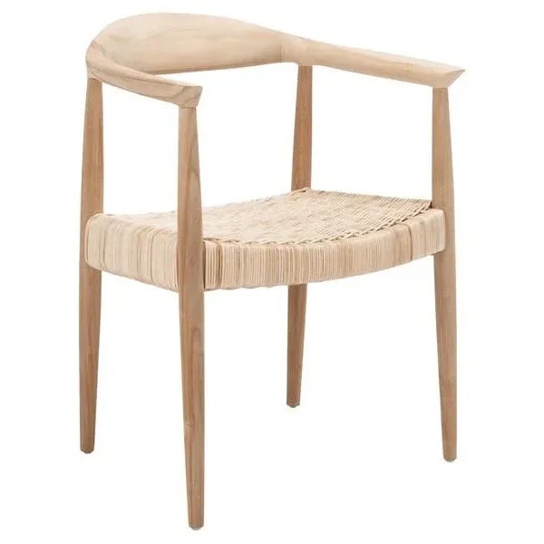 Safavieh Renga Rope Rattan Accent Chair - Unfinished Natural Teak/Natural Rattan For Sale - Image 4 of 11