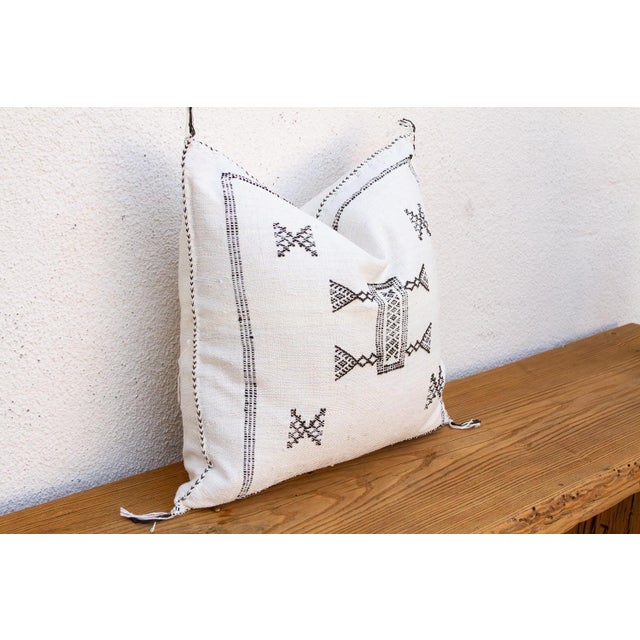 Charcoal Bowtie Cactus Silk Moroccan Pillow For Sale - Image 4 of 8
