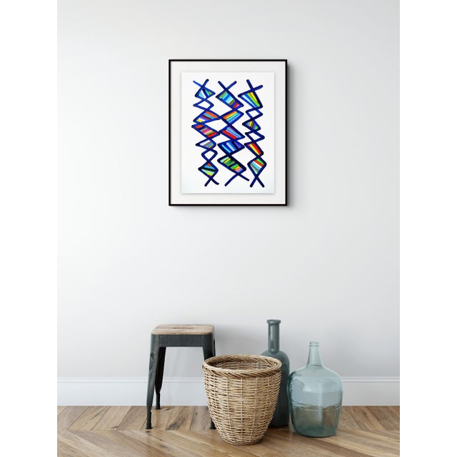 Abstract Contemporary Abstract Acrylic on Montval Paper "Jive 2" by Martina Nehrling For Sale - Image 3 of 5