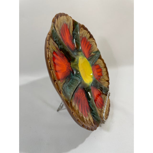 Mid 20th Century French Vallauris "Volcano" Majolica Oyster Plate For Sale - Image 10 of 14