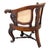 A Very Attractive Mid 19th Century Mahogany Bürgermeister Desk Chair, Probably Dutch, Having Curved Back with Caned Panels...