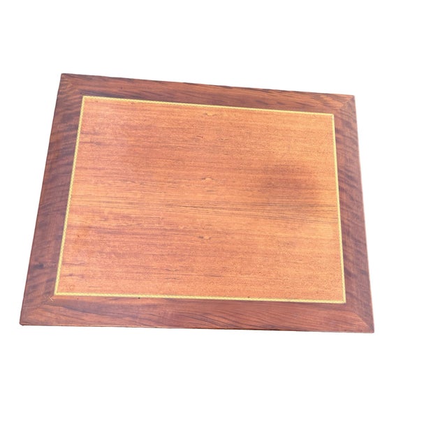 1980s Pair of Custom Made Solid Wood Inlaid Accent End Tables. For Sale - Image 9 of 12