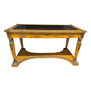 An Antique French Bureau Plat, From Late 19th Century, Featuring Ornate Gilt-Bronze Mounts For Sale