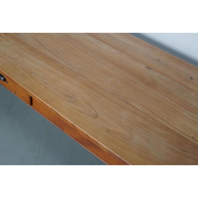 Rustic Vintage 20th Century Farmhouse French Cherry Dining Table For Sale - Image 3 of 17