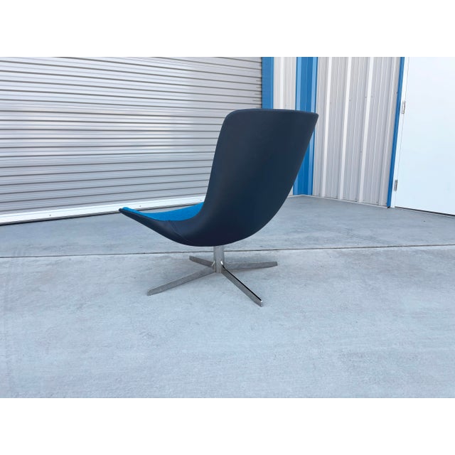 1970s Pair of Mid Century Heavy Chrome Swivel Lounge Chairs For Sale - Image 11 of 13