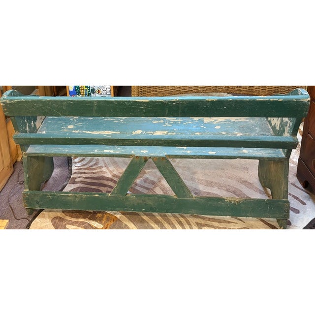 Antique American Wood Bench, Pennsylvania Provenance For Sale In New York - Image 6 of 6