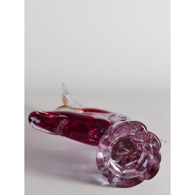 Hand-Blown Purple and Red Murano Glass Fish Sculpture, Italy, 1970s For Sale - Image 13 of 16