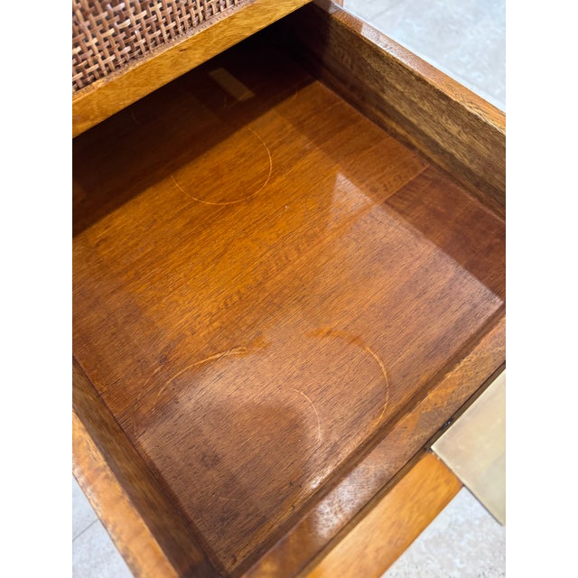 Wood Crate and Barrel Solid Wood Desk With Caining and Matching Chair For Sale - Image 7 of 18