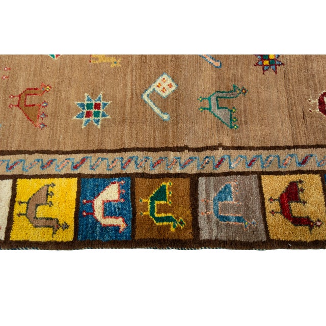 Textile Vintage Hand-Knotted Gabbeh Rug, 1990s For Sale - Image 7 of 10