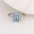 Modern Lovely Aquamarine Ring in Solid 14K White Gold with a Halo of Natural Diamonds For Sale - Image 3 of 9
