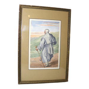 1930s Original Painted Florence Italian Watercolor Painting Andrea De Sarto