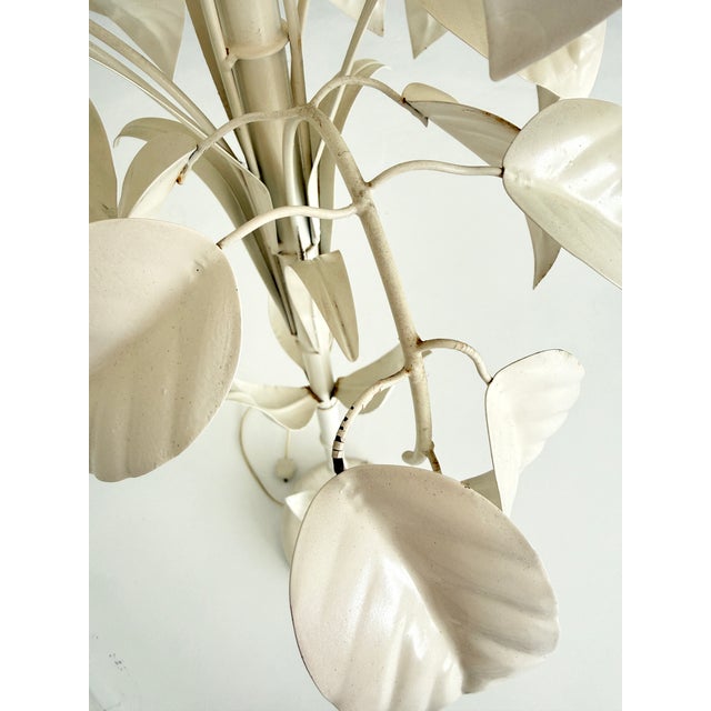 Italian Enamel White Leaf Tole Floor Lamp by Sergio Terzani, 1970s For Sale - Image 11 of 18