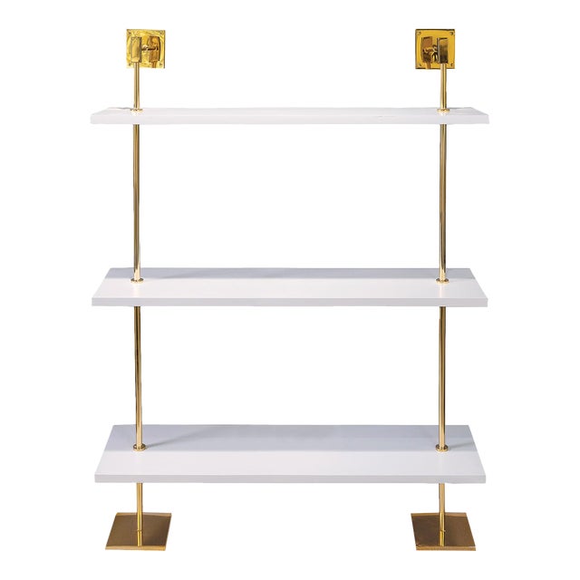 Marais 3Tier White & Gold Shelf 48"W Chairish