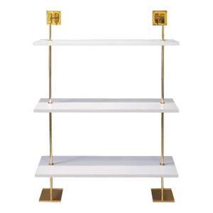 Marais 3-Tier White & Gold Shelf 48"W
