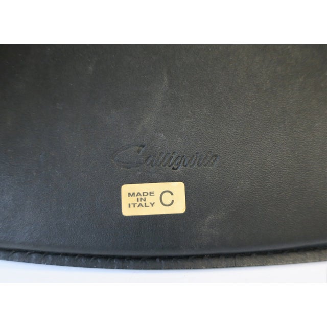 Italian Designer Postmodern Black Lacquer Wood and Leather Side Chair For Sale - Image 12 of 13