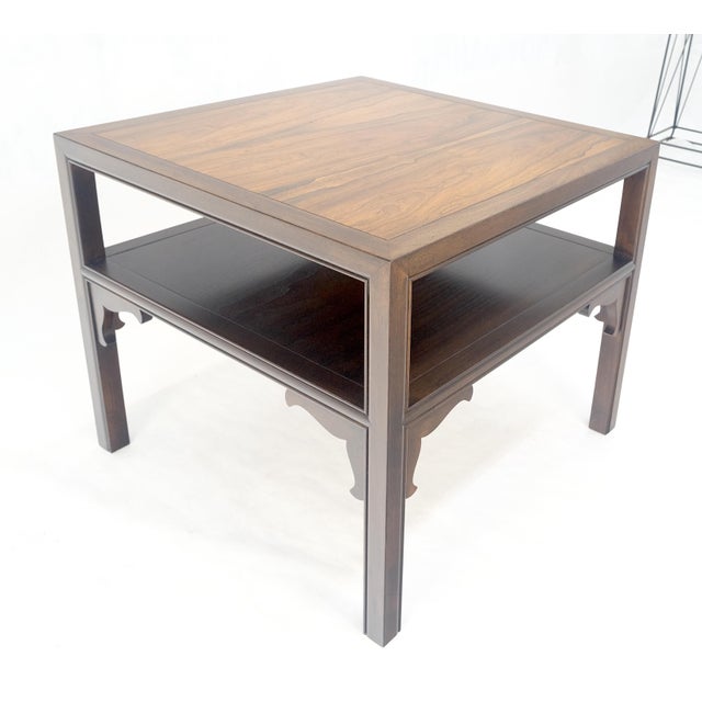 Baker Rosewood Ebonized Mahogany 22" Square Side Lamp Occasional Table MINT! For Sale - Image 10 of 10