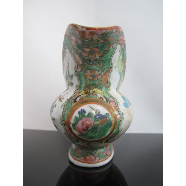 Antique Chinese Famille Rose Medallion Heavy Porcelain Gravy Boat Saucer Pitcher For Sale In Portland, OR - Image 6 of 9