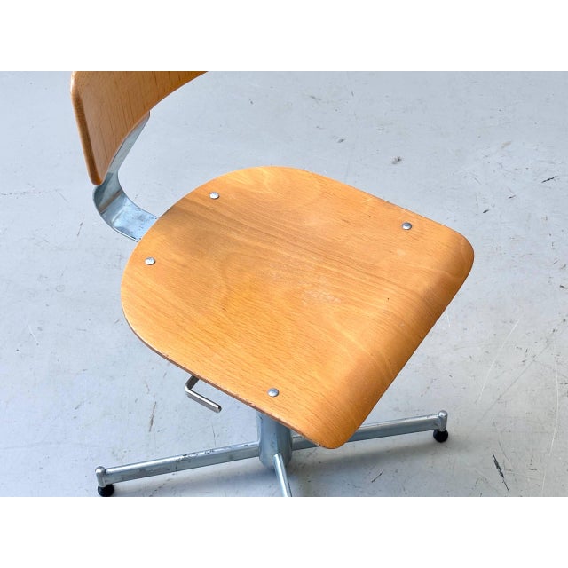 Vintage Industrial Work Chairs in Wood & Metal, 1964 For Sale - Image 9 of 15
