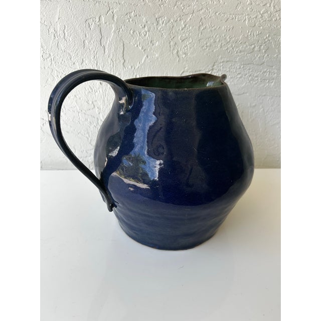 Mid Century Large Studio Pottery Pitcher For Sale - Image 4 of 9