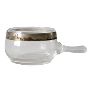 Vintage Silver Rimmed Glass Cup For Sale