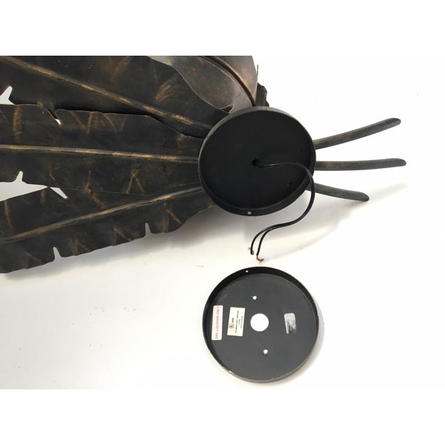 Large Tole Metal Banana and Palm Leaf Wall Sconces - A ...