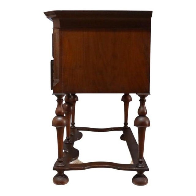 Wood Queen Anne Banded Mahogany Trumpet Leg Server C1930 For Sale - Image 7 of 9