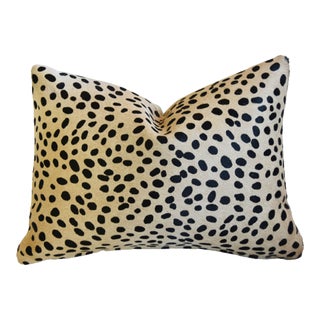 Cowhide Hair-On-Hide Safari Cat Cheetah Spot Feather/Down Pillow 17" X 13" For Sale
