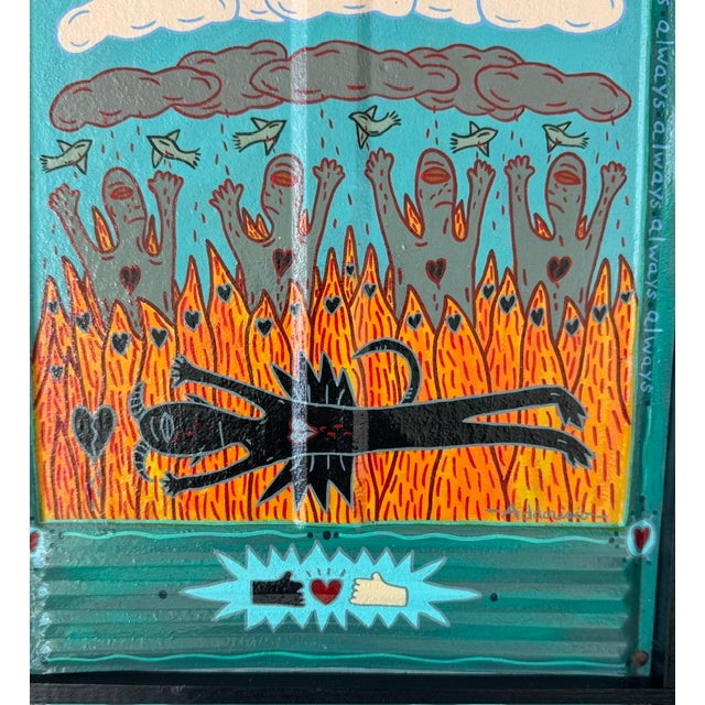 Original Folk Art Acrylic Painting From Key West Artist Lenny Addorisio For Sale - Image 4 of 6