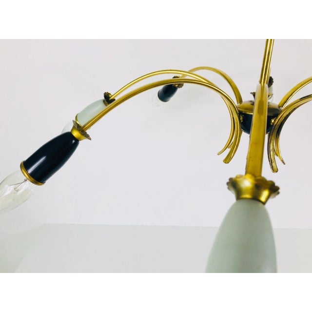 Large Brass 8-Arm Sputnik Chandelier, 1950s For Sale - Image 10 of 13