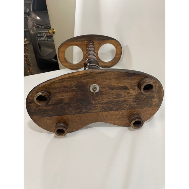 Vintage 1980s Walnut Double Umbrella Stick Stand For Sale - Image 10 of 17