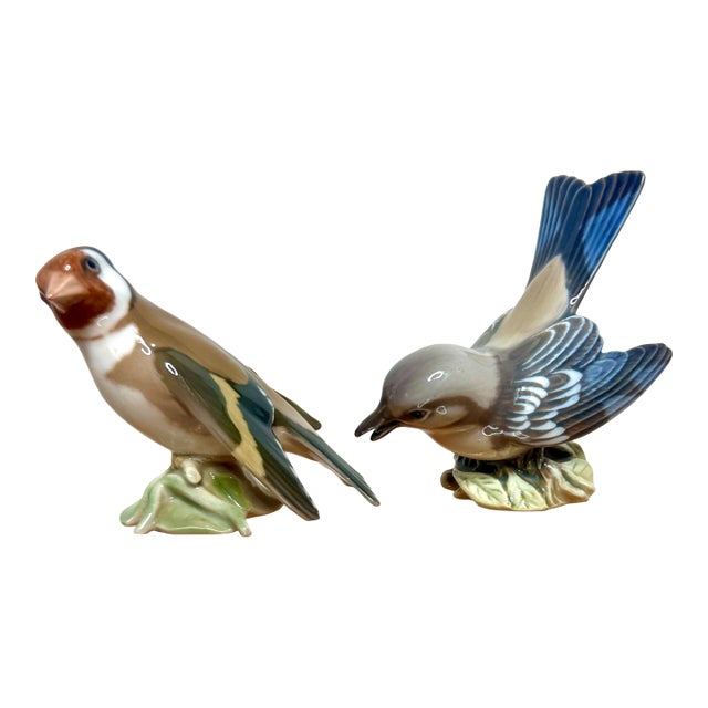 1950s Jens Peter Dahl-Jensen Danish Bird Sculptures Figurines Pair For Sale