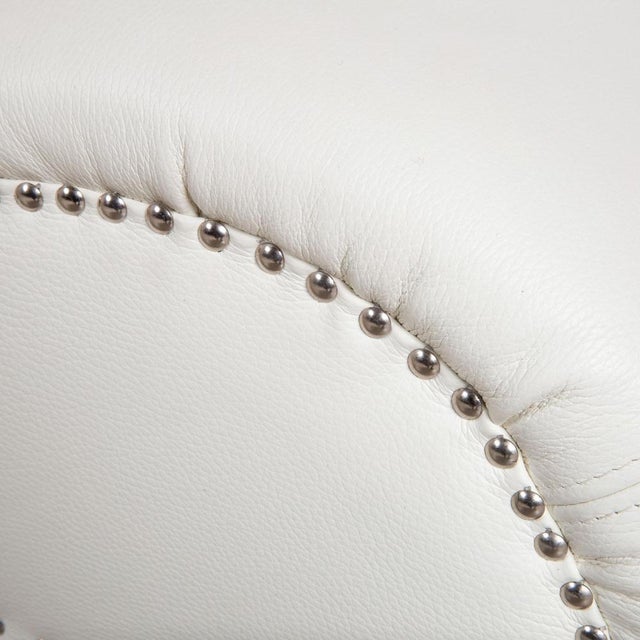 Modern Leather Gaudi Stool in Cream Beige from Bretz For Sale - Image 3 of 10